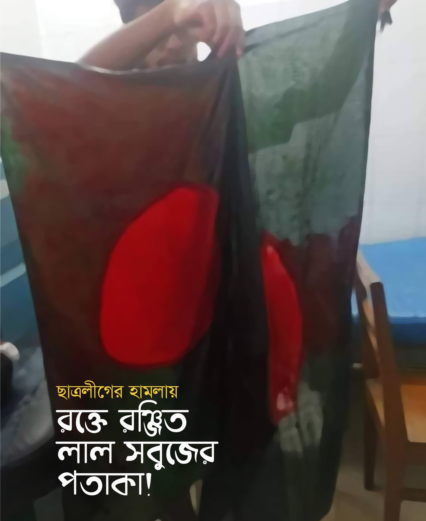 ছাত্রলীগের হামলায় রক্তে রঞ্জিত লাল সবুজের পতাকা!