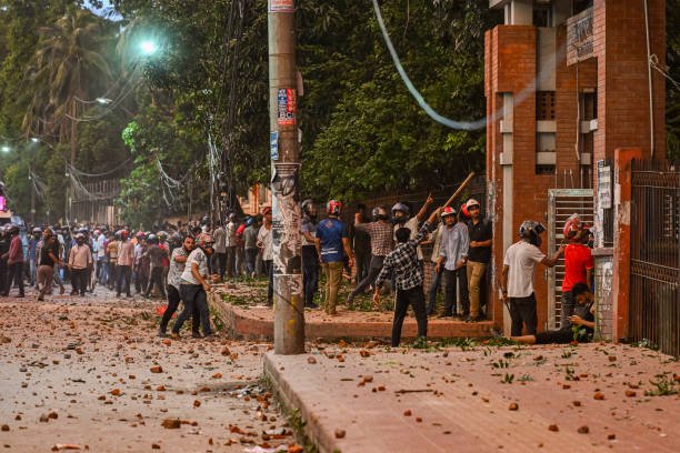 Clash Between Quota Protesters In Dhaka.