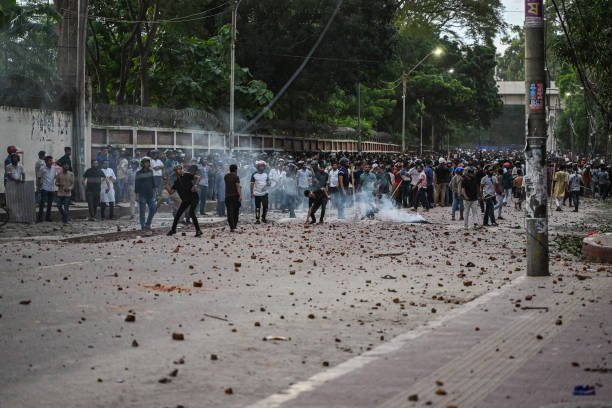 Clash Between Quota Protesters In Dhaka.