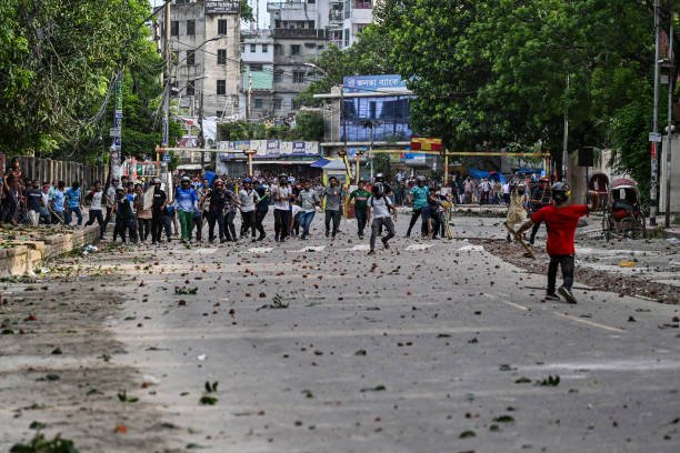 Clash Between Quota Protesters In Dhaka.