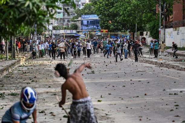 Clash Between Quota Protesters In Dhaka.