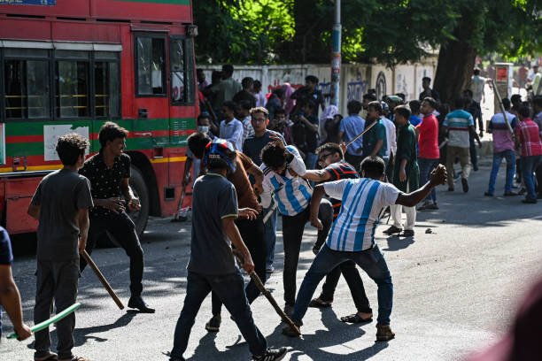 Clash Between Quota Protesters In Dhaka.