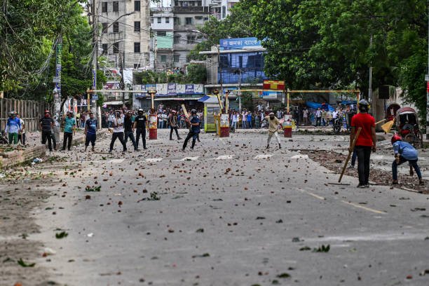 Clash Between Quota Protesters In Dhaka.
