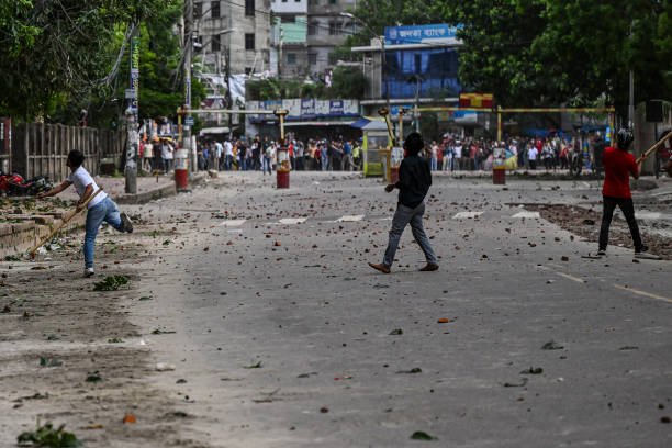 Clash Between Quota Protesters In Dhaka.