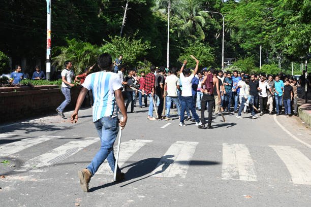 Clash Between Quota Protesters In Dhaka