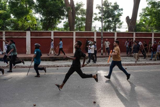 Clash Between Bangladesh Chhatra League And Quota Protesters In Dhaka University