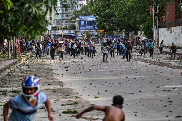 Clash Between Quota Protesters In Dhaka.