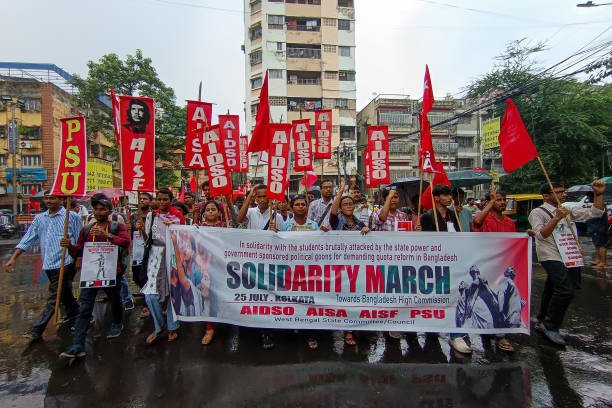 Student Hold Solidarity March For Bangladesh Students In India.