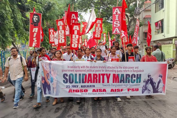 Student Hold Solidarity March For Bangladesh Students In India.