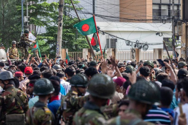 Anti-government protesters participate in the celebrations