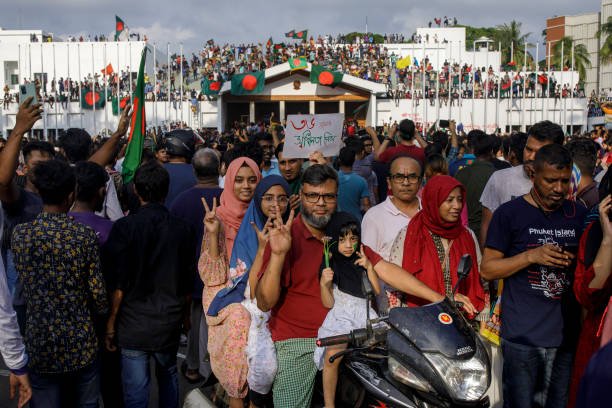 A Bangladeshi family visit Prime Minister Sheikh Hasina's