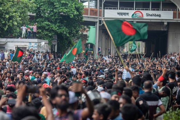Anti-government protesters participate in the celebrations