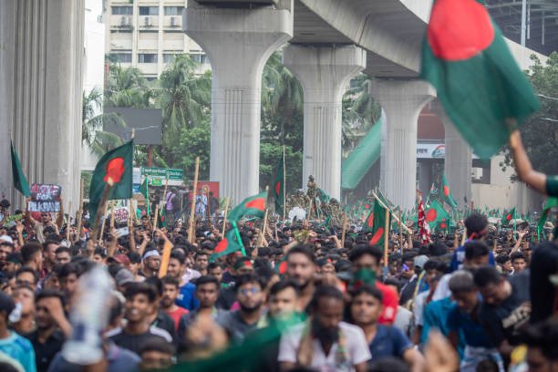 Anti-government protesters participate in the celebrations