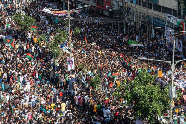 Bangladesh National Party (BNP) supporters gather at their