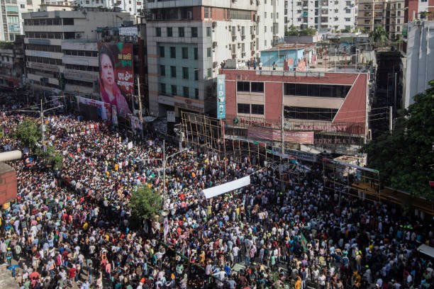 Bangladesh National Party (BNP) supporters gather at their