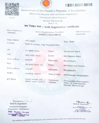মো: জুবাইদ ইসলাম