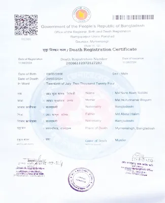 মো: নূরে আলম সিদ্দিকী